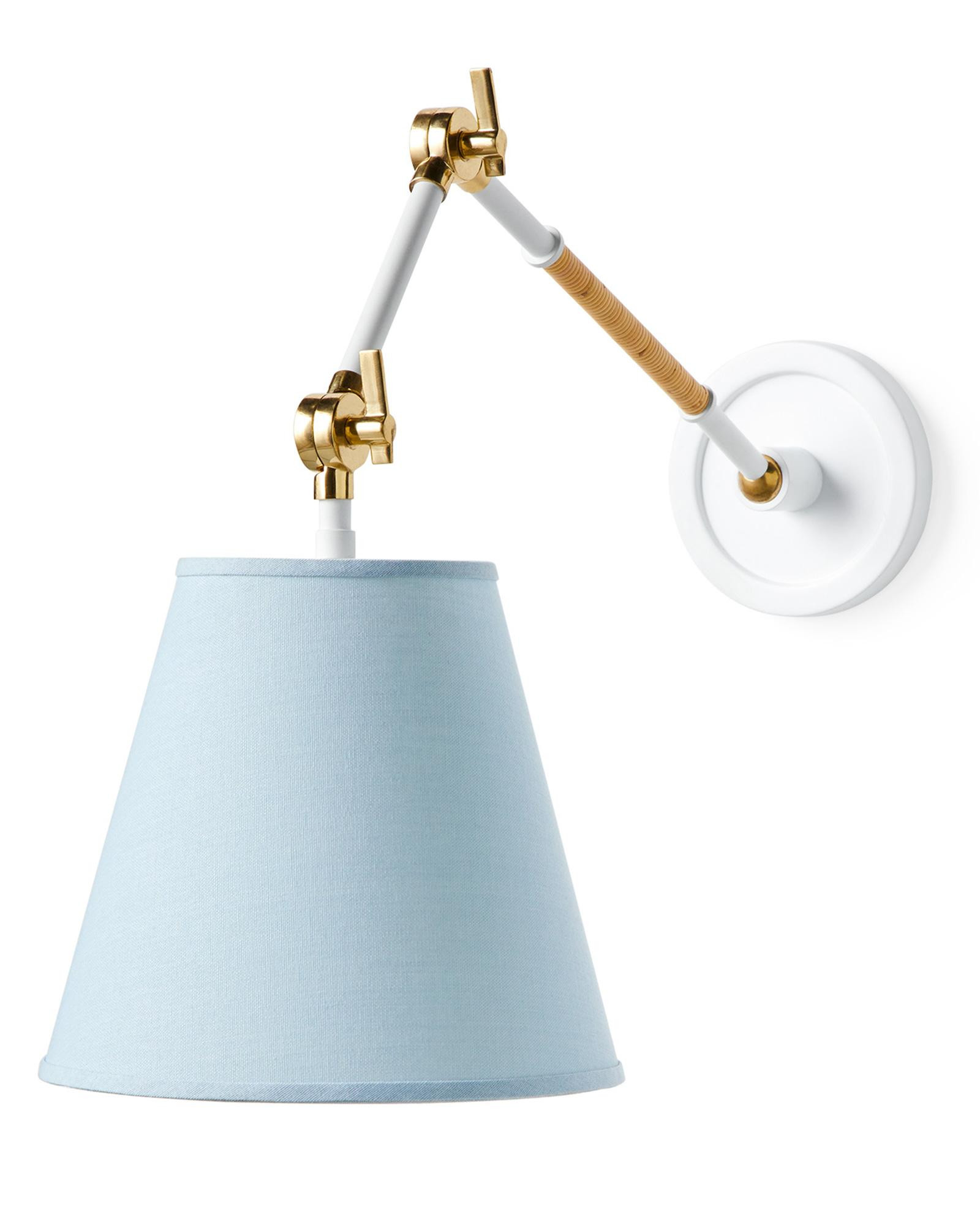 Larkspur Task Sconce - Coastal Blue Shade/White Base | Serena and Lily