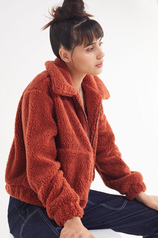 UO Cropped Teddy Jacket | Urban Outfitters (US and RoW)