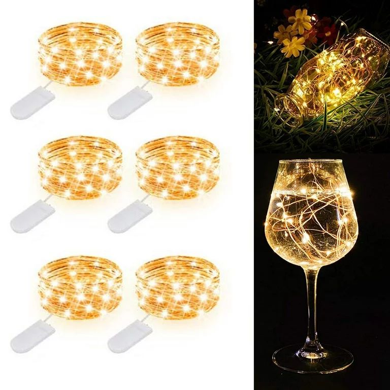 6pcs 20 LED Fairy String Lights, EEEkit 6.6ft Battery Operated Waterproof Flexible Starry String ... | Walmart (US)