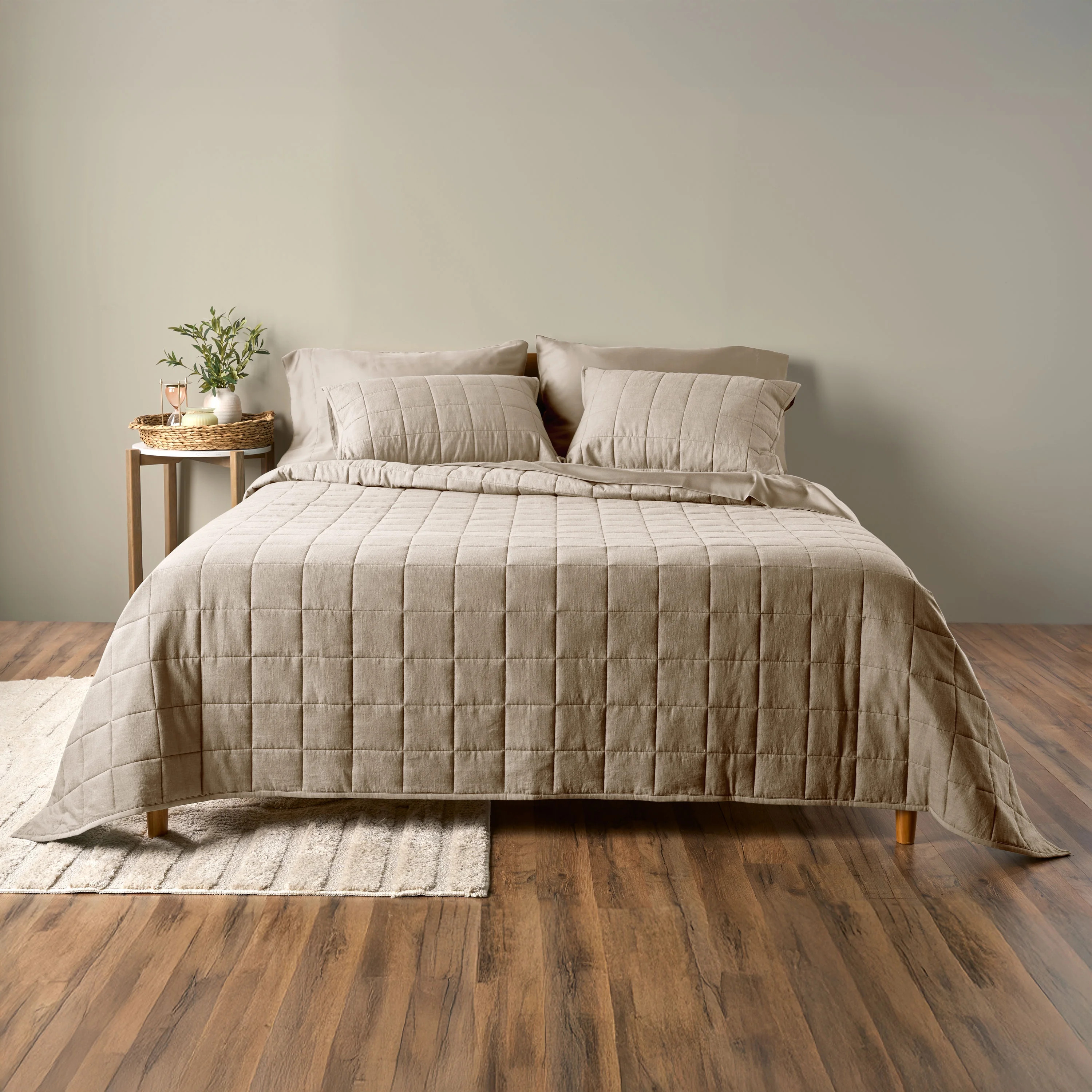 Allswell Cotton Linen Blend Quilt Set, Cream Glaze, Full/Queen | Walmart (US)