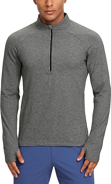 CRZ YOGA Men's Half Zip Golf Pullover Athletic Long Sleeve T-Shirts Mock Neck 1/2 Workout Running... | Amazon (US)