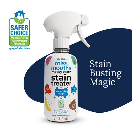 Miss Mouth's Messy Eater Stain Treater Spray for Baby & Kids, 12 fl oz, Newborn & Baby Essentials, Stain Remover for Food, Grease, Coffee & More, Gentle on Laundry, Fabric & Underwear | Walmart (US)