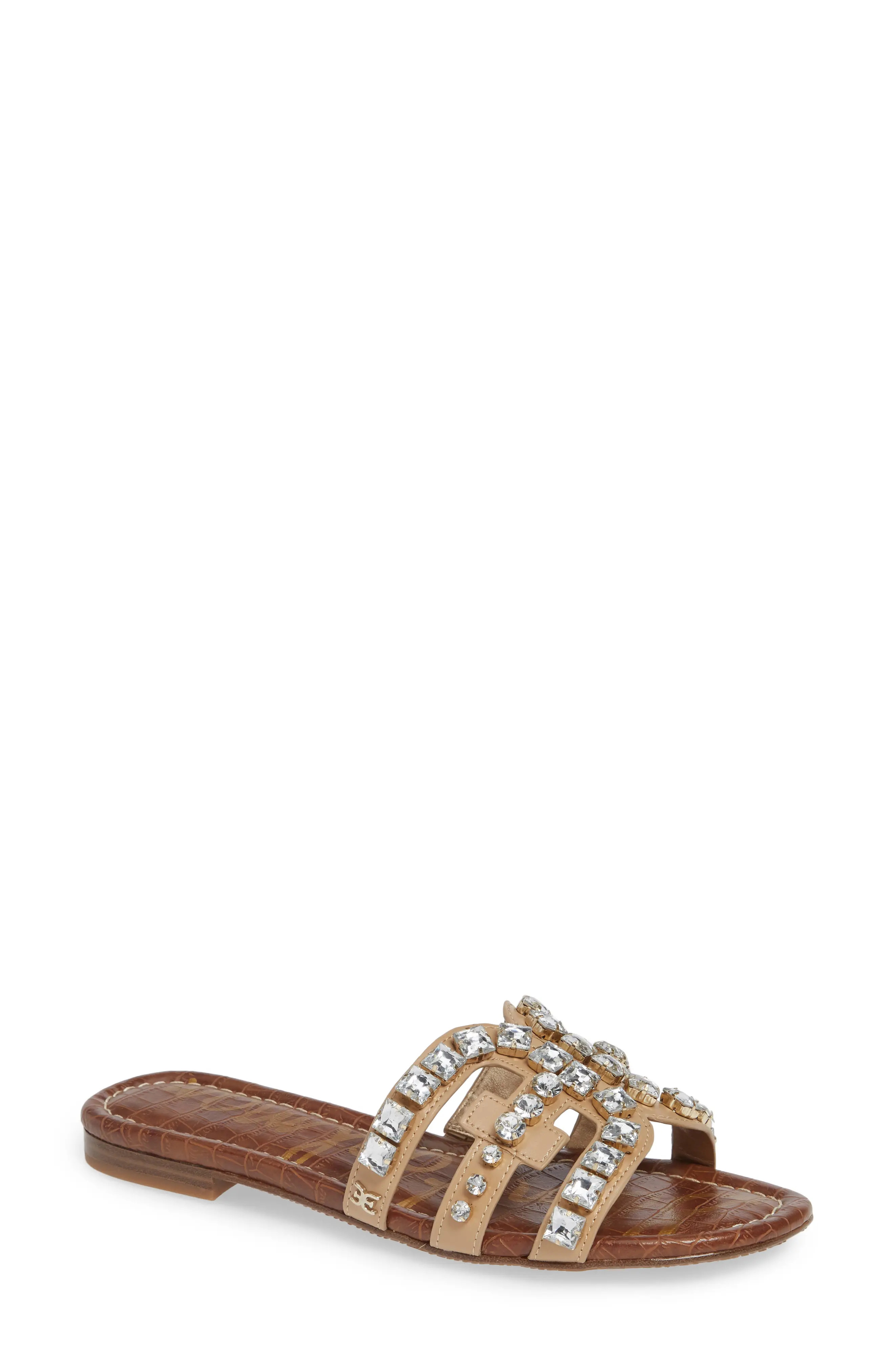 Women's Sam Edelman Bay 2 Embellished Slide Sandal, Size 9.5 M - Beige | Nordstrom