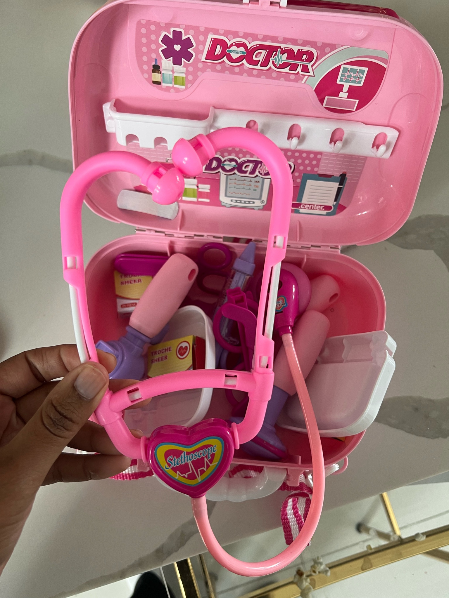 We just got this cute doctor set for Zoe. It is good for what she wants to use it for. I may exchange for the Melissa and Doug one (linked). Minimal assembly. Overall we like this one! It’s such a cute and easy gift for toddlers! 

#LTKGiftGuide #LTKSeasonal #LTKHoliday