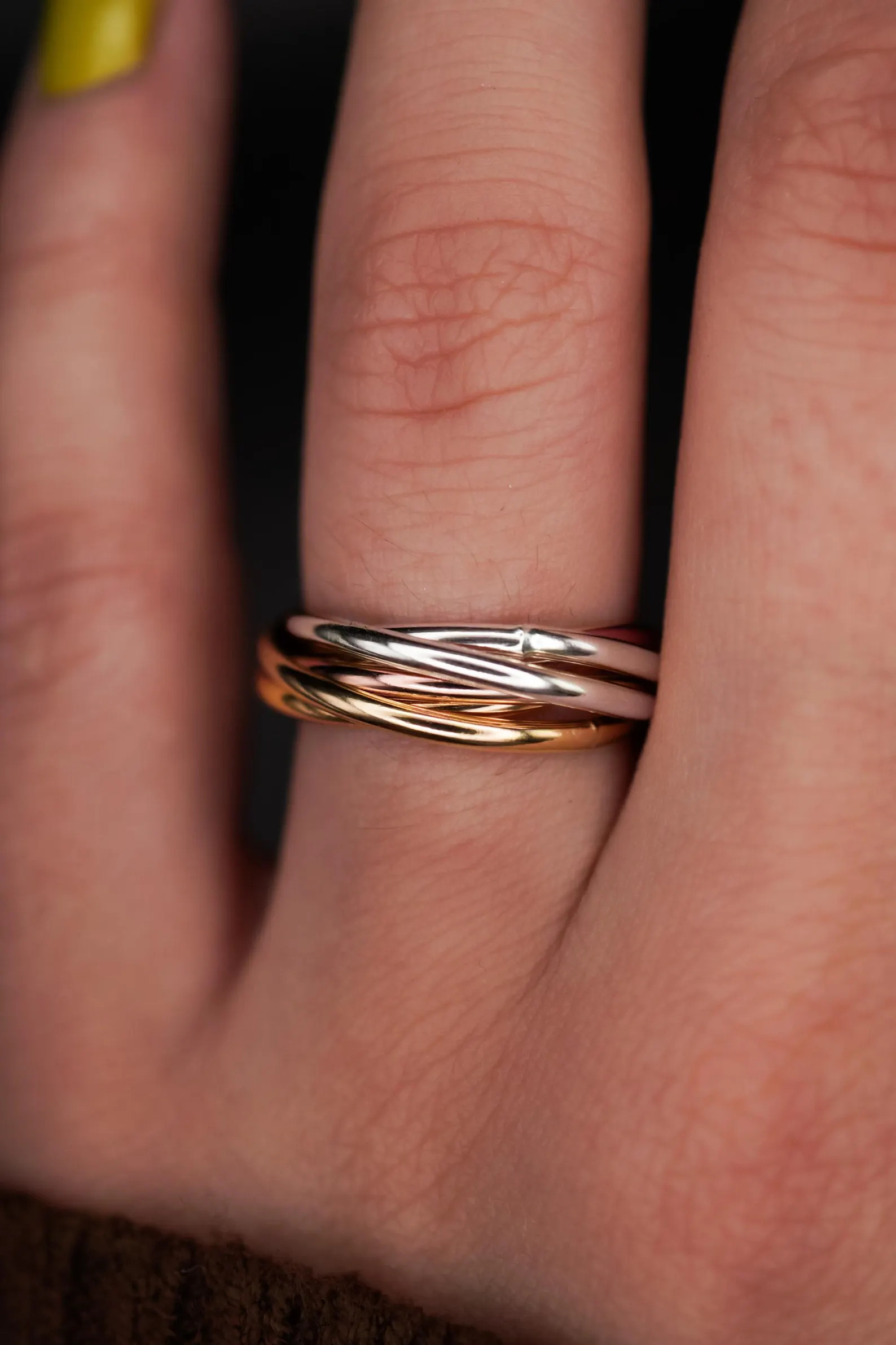 Thin Interlocking Set of 6 Rings | Rose Gold, Gold fill, or Silver | interlocked, rolling ring, w... | Etsy (Global)