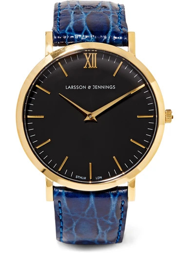 Croc-effect leather and gold-plated watch | NET-A-PORTER (UK & EU)
