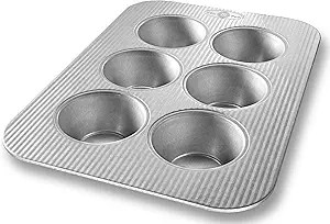 USA Pan Jumbo Texas Muffin Pan, 6 Well, Nonstick & Quick Release Coating, Aluminized Steel | Amazon (US)