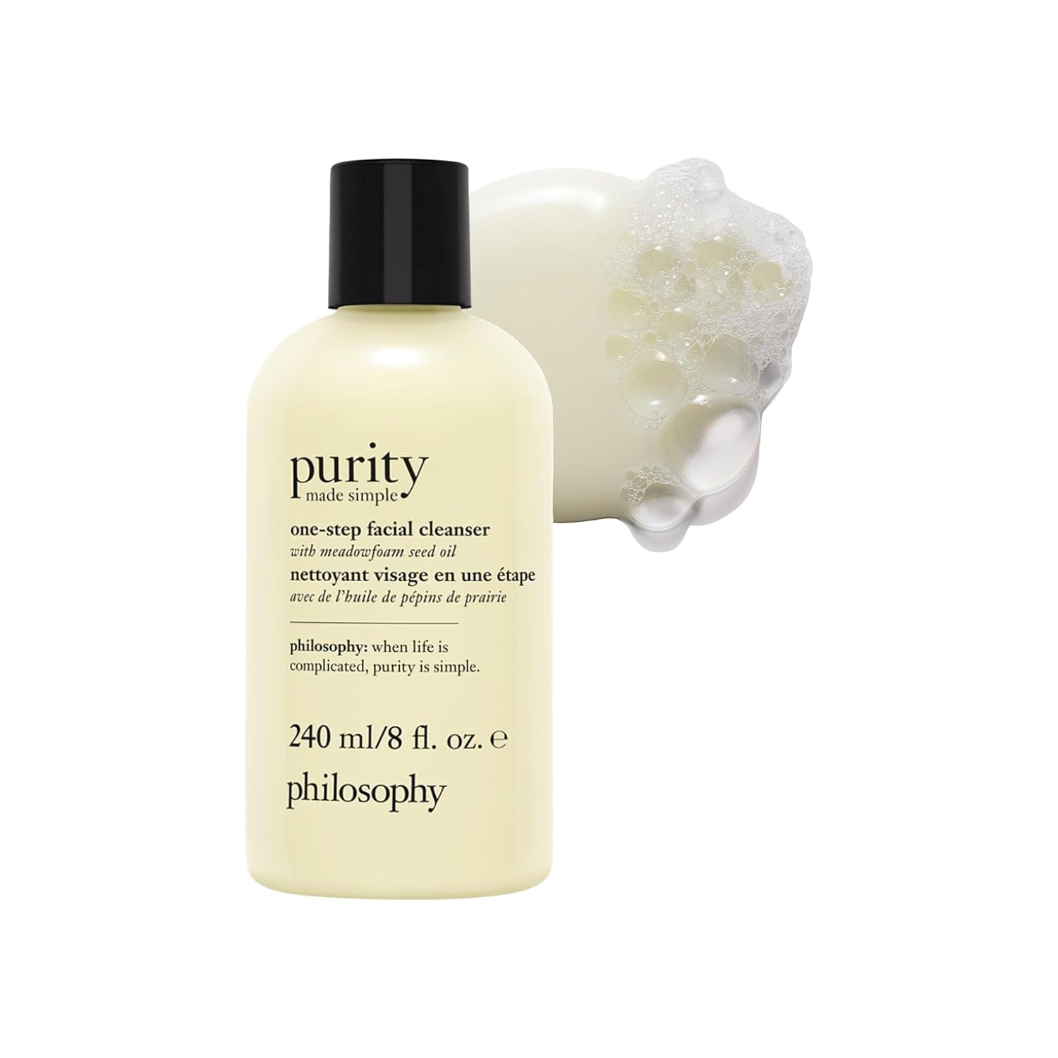 philosophy purity made simple one-step facial cleanser- with meadowfoam seed oil gently cleanses & melts away dirt, oil & stubborn makeup paraben-free face wash | Amazon (US)