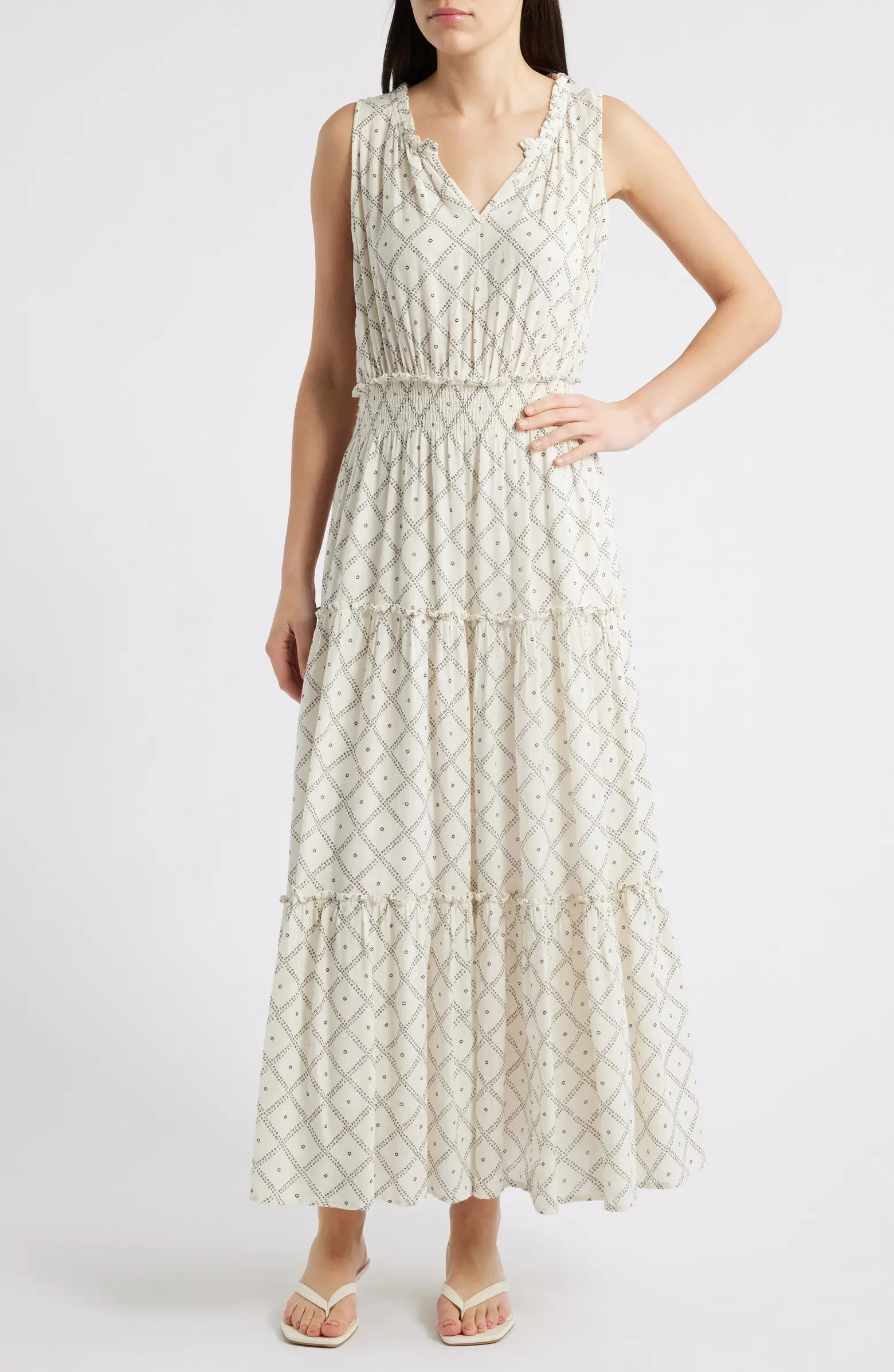 Rails Loulou Diamond Print Sleeveless Linen Blend Maxi Dress | Nordstrom | Nordstrom