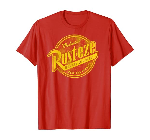 Disney Pixar Cars Vintage Rust-Eze Ointment Graphic T-Shirt T-Shirt | Amazon (US)