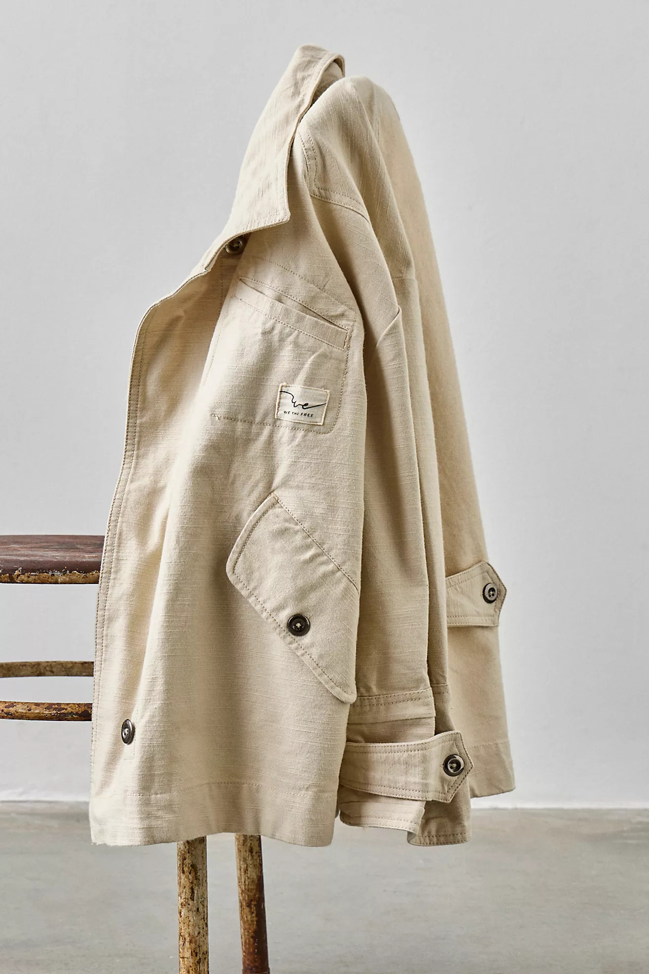We The Free Collins Washed Canvas Funnel-Neck Jacket | Free People (UK)