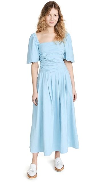 Puff Sleeve Pleated Dress | Shopbop
