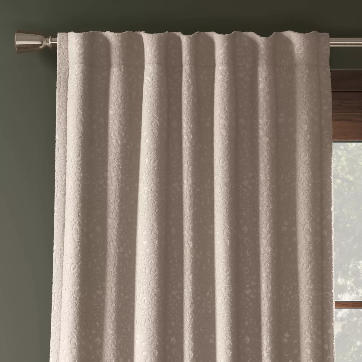 50"x84" Blackout Embossed Velvet Curtain Panel Brown - Threshold\u2122: Tiger Print, UV Protectio... | Target