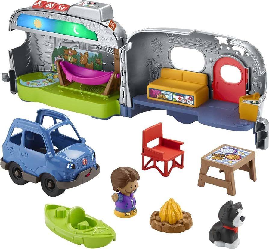 Fisher-Price Little People Toddler Playset, Light-Up Learning Camper, Electronic Toy with Lights ... | Amazon (US)