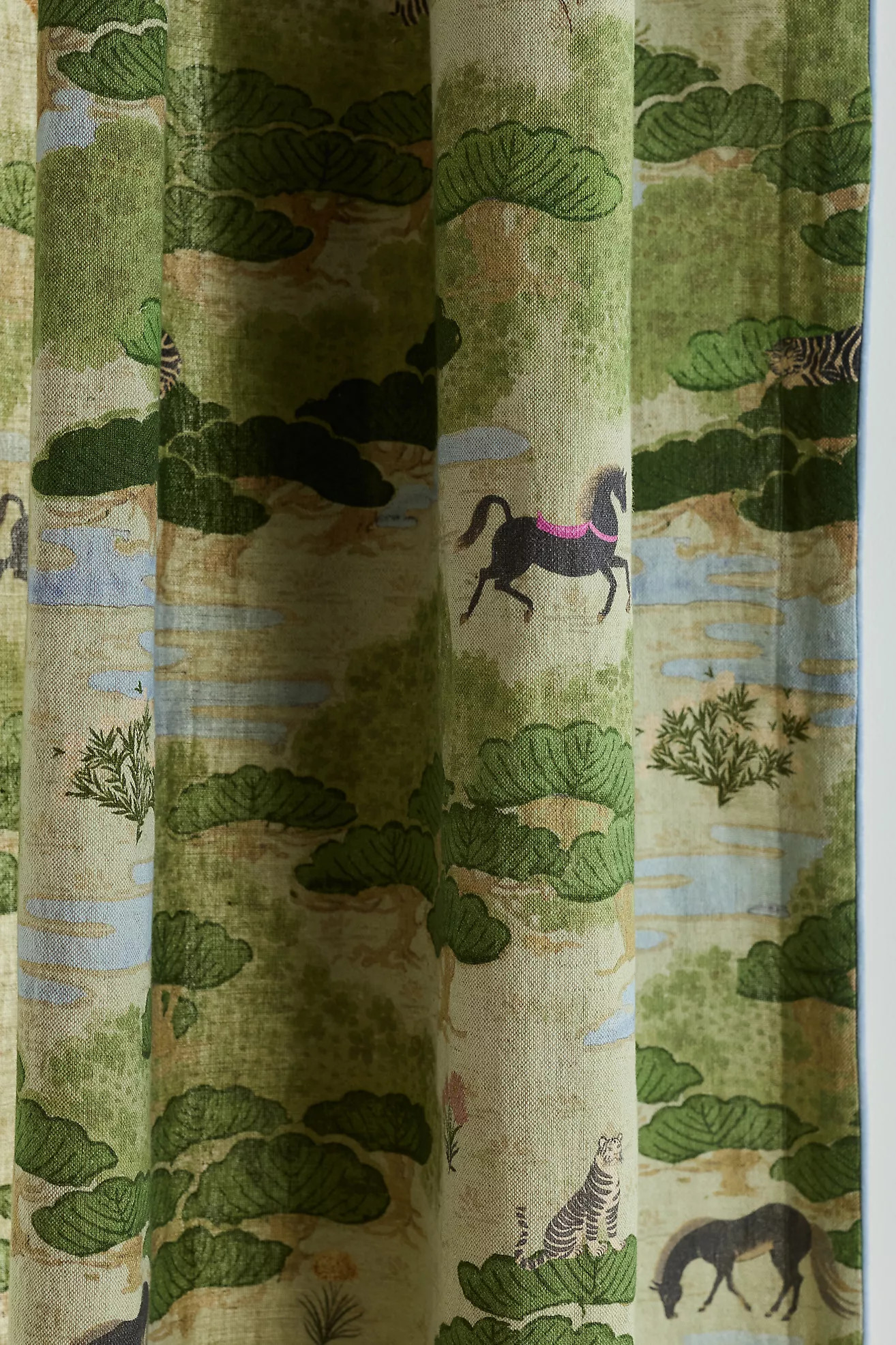 Merve Cotton Linen Printed Curtain | Anthropologie (US)