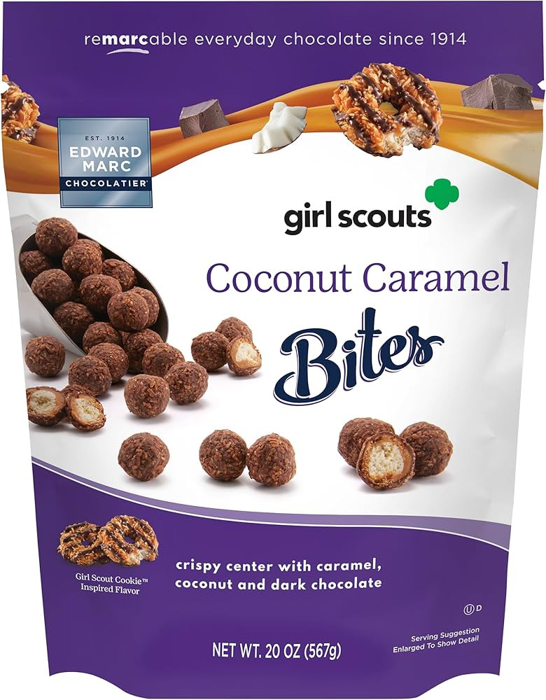 Edward Marc Coconut Caramel Bites, 20 oz – Girl Scouts-Inspired Candy, Chocolate-Coated Snacks,... | Amazon (US)