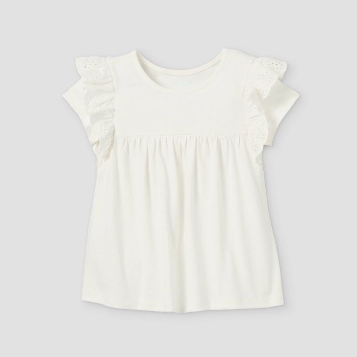 Toddler Girls' Eyelet Short Sleeve Blouse - Cat & Jack™ | Target