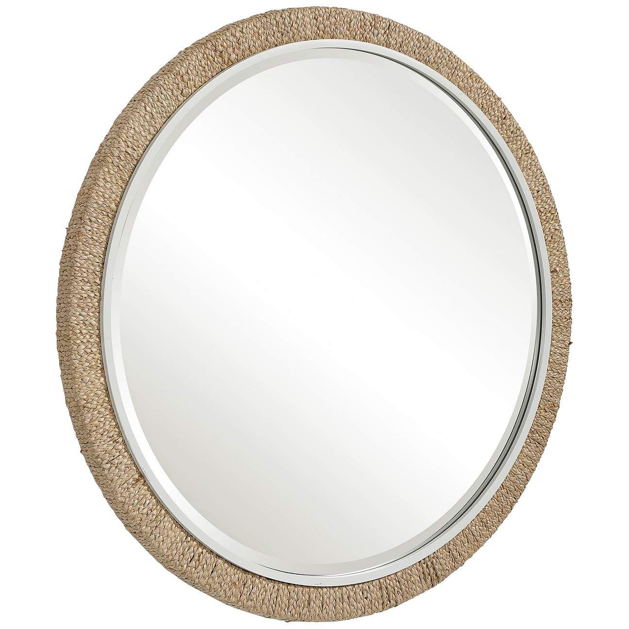 Carbet Braided Rope 39 3/4" Round Oversized Wall Mirror | LampsPlus.com