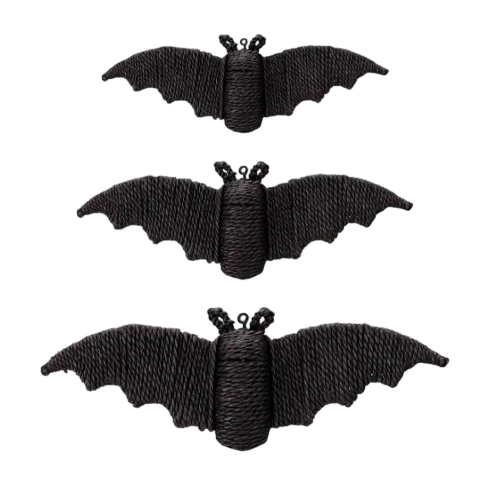 Halloween Decoartions 3PCS Halloween Outdoor Wicker Bats Decor Decorations Halloween Decorations Black Woven Bats Black Wicker Rattan Bats Halloween D | Wayfair North America