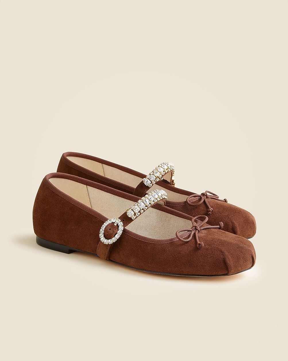 Logan embellished Mary Jane ballet flats in suede | J. Crew US