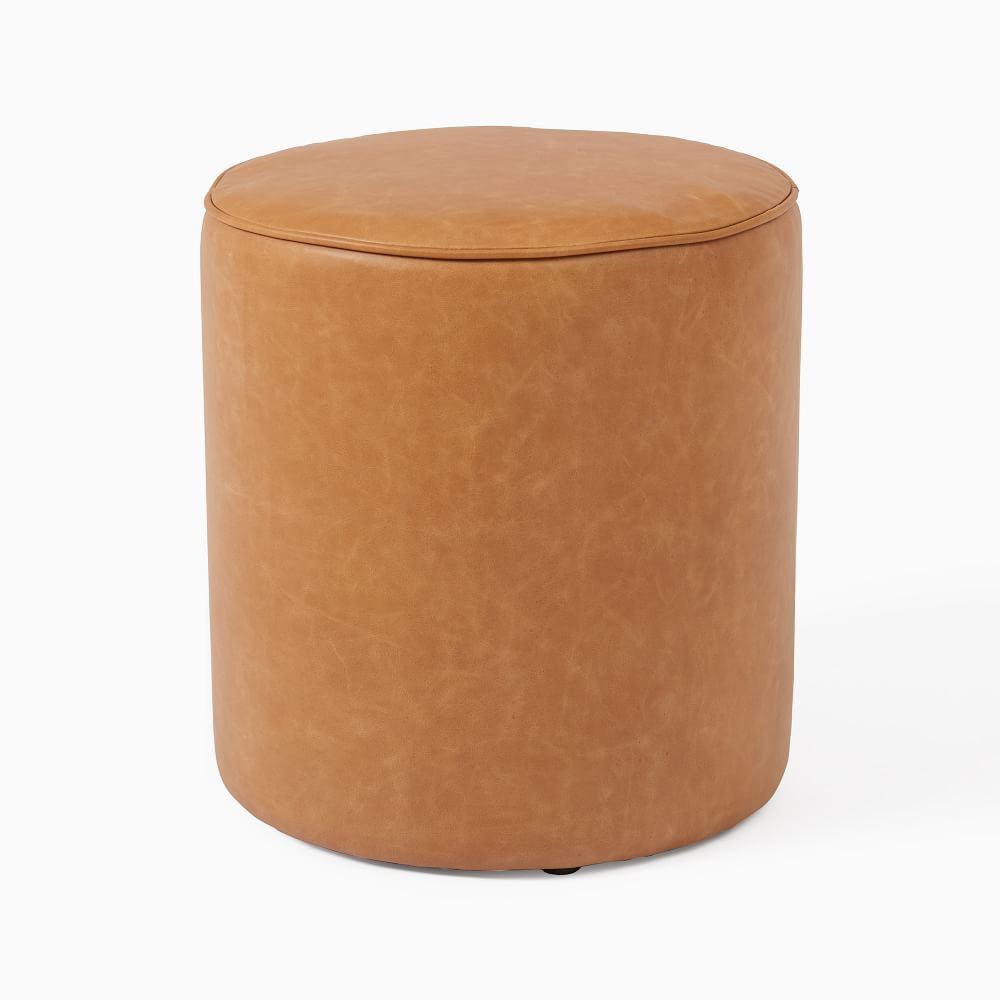 Isla Leather Ottoman | West Elm (US)