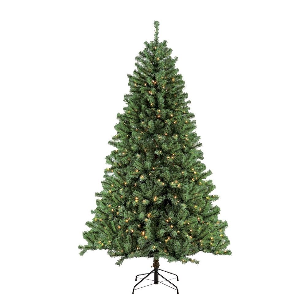 9ft Pre-lit Artificial Christmas Tree Full Newcastle Fir - Puleo | Target