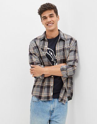 AE Super Soft Plaid Everyday Shirt | American Eagle Outfitters (US & CA)