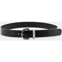 Zara - 100% Leather Belt With Metal Buckle - Black - 80 - Woman | Zara AU
