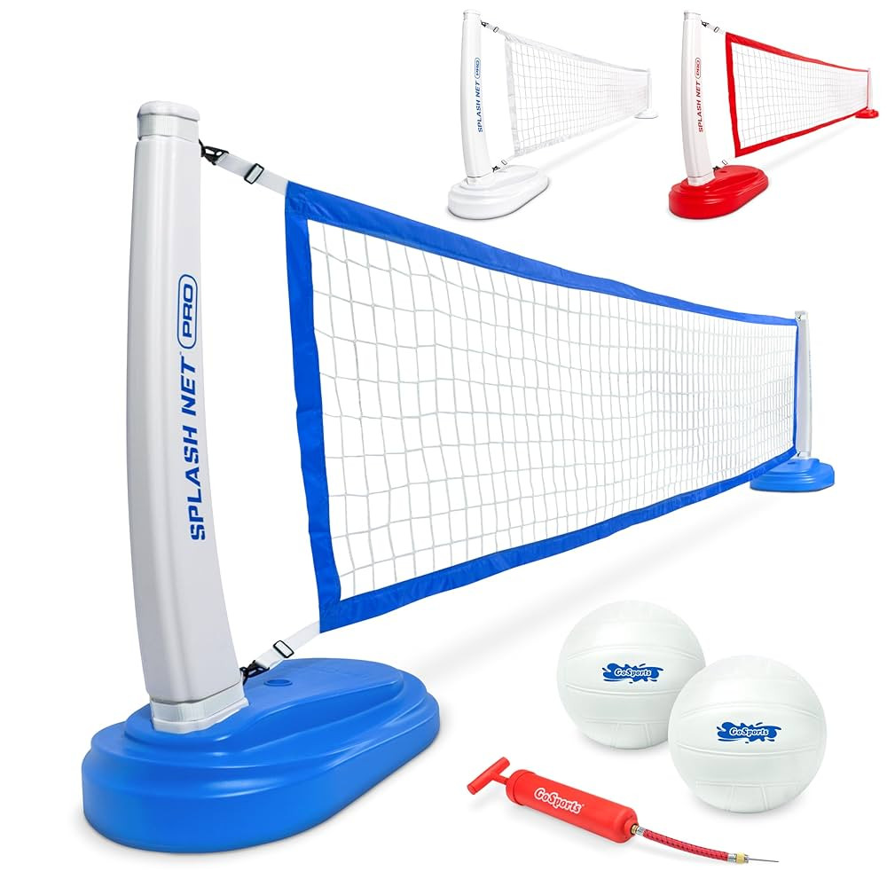 GoSports Splash Net PRO Pool Volleyball Net - Red, White, or Blue - Includes 2 Water Volleyballs ... | Amazon (US)