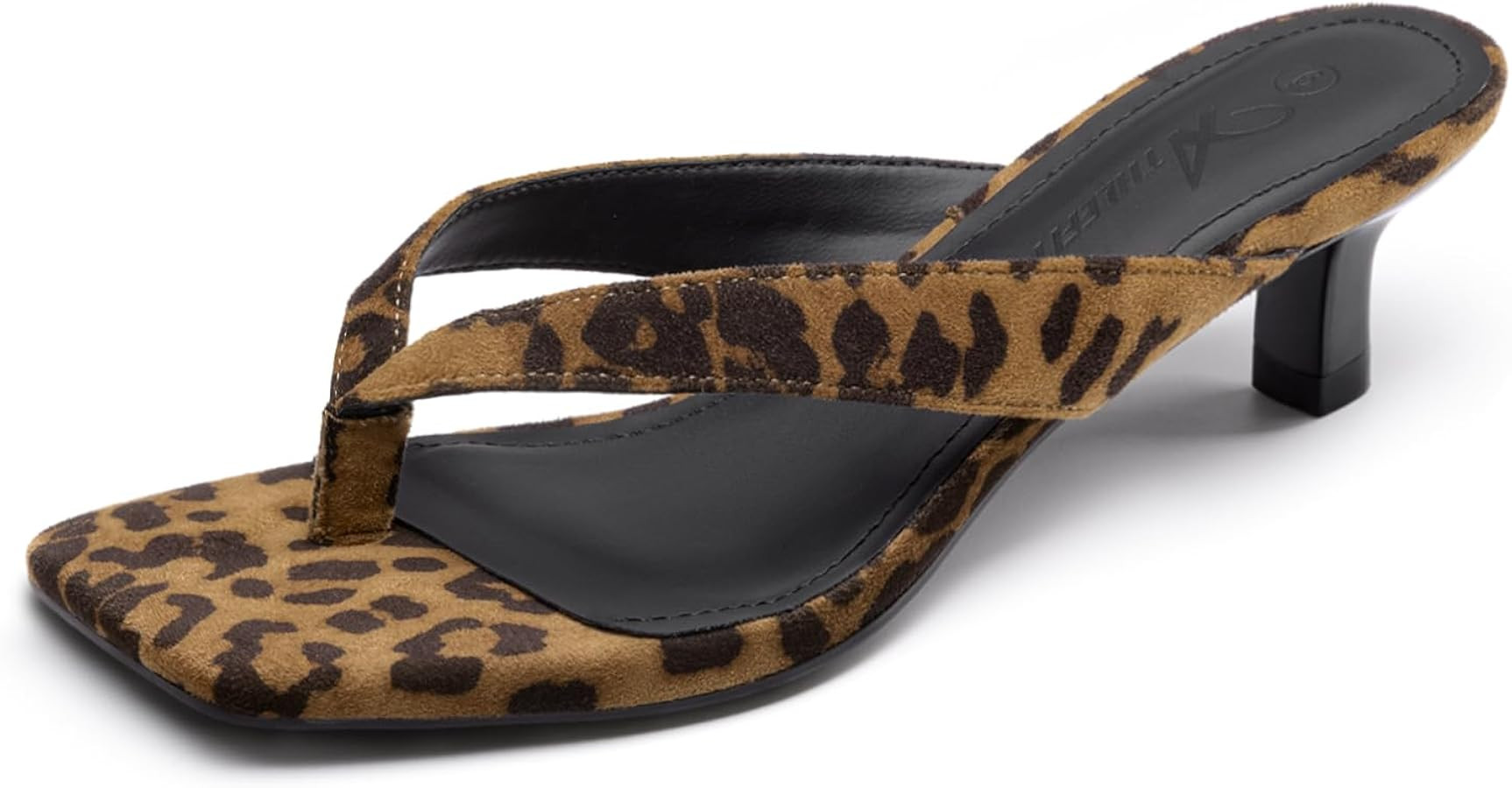 Athlefit Women's Kitten Heels Flip Flops Square Toe Low Heels Slip On Comfortable Summer Thong He... | Amazon (US)