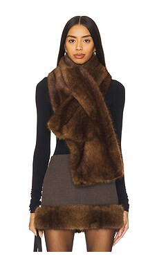 Lovers and Friends x Emma Rose Faux Mink Scarf in Mink Brown from Revolve.com | Revolve Clothing (Global)