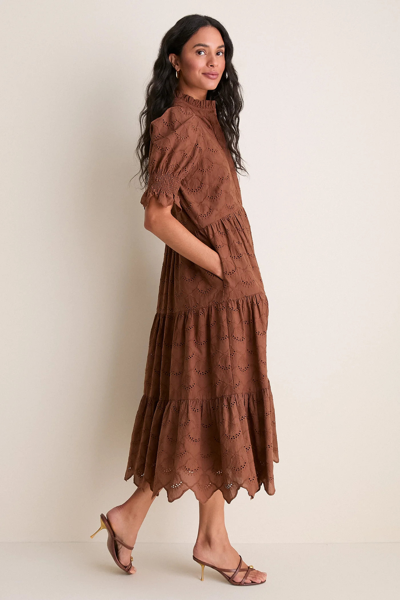 Chocolate Eyelet Bennett Midi Dress | Tuckernuck (US)