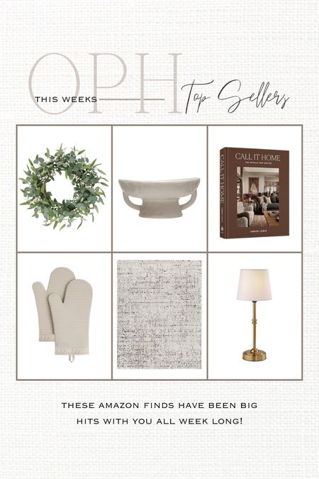 Top selling Amazon home finds this week! 

Spring wreath, greenery wreath, decorative bowl, stoneware bowl, fruit bowl, home decor, coffee table books, home styling book, geometric area rug, neutral area rug, silicone kitchen miss, oven mitts, gold table lamp, brass table lamp

#LTKHome #LTKStyleTip #LTKSeasonal