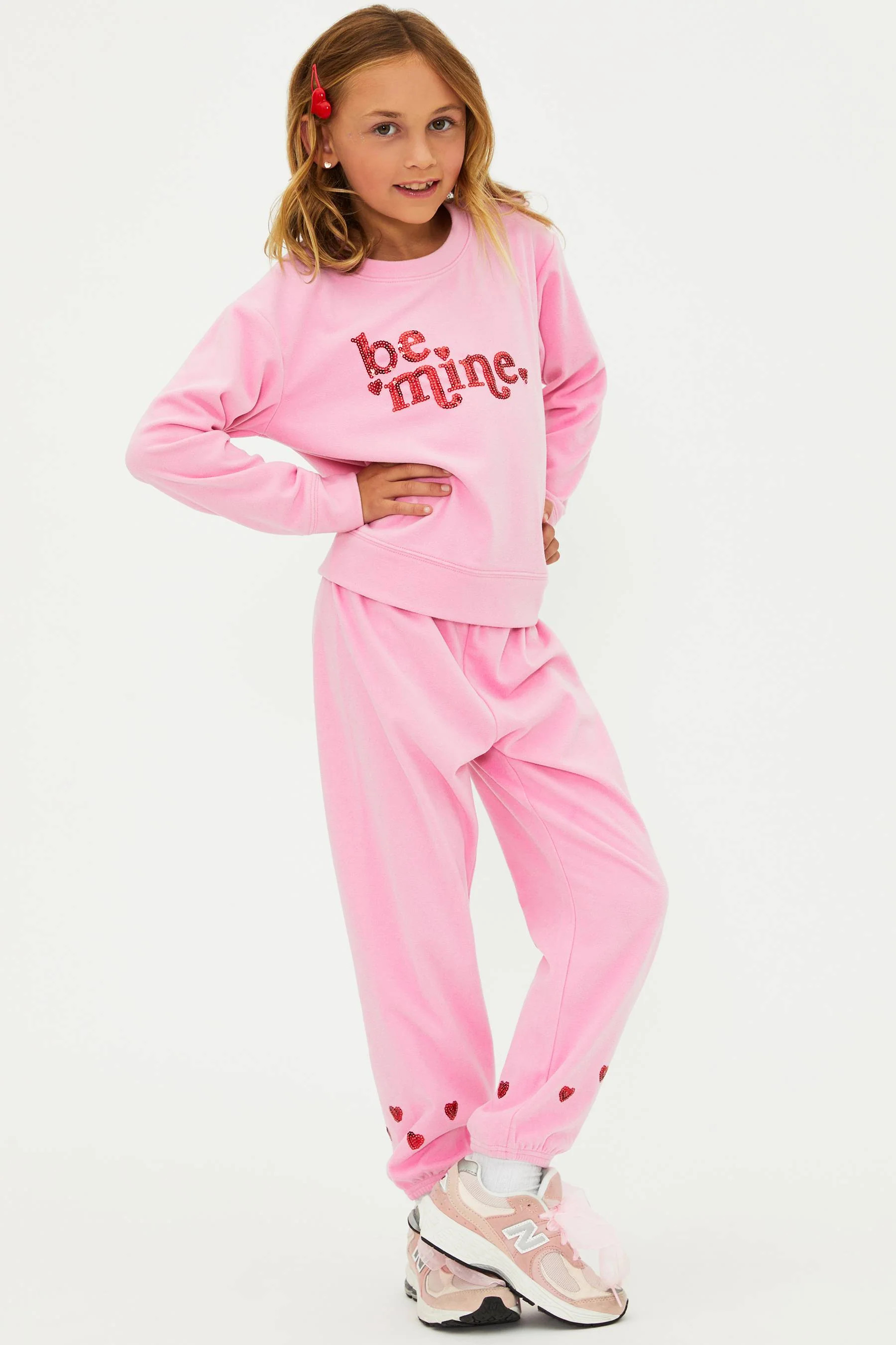 Little Georgie Pant Lovely Pink | Girls Pink Sweatpant | Beach Riot | Beach Riot