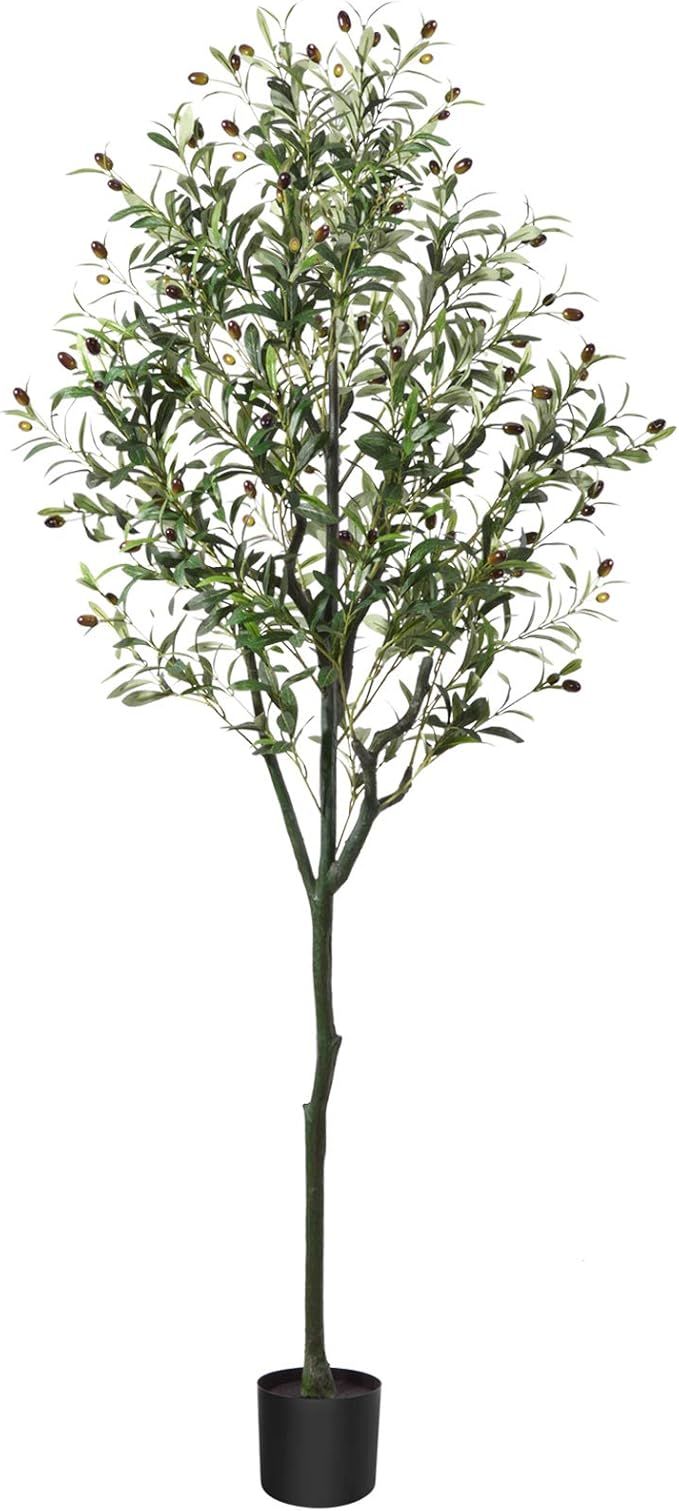 CROSOFMI Artificial Olive Tree Plant 5.9 Feet Fake Topiary Silk Tree, Perfect Faux Plants in Pot ... | Amazon (US)