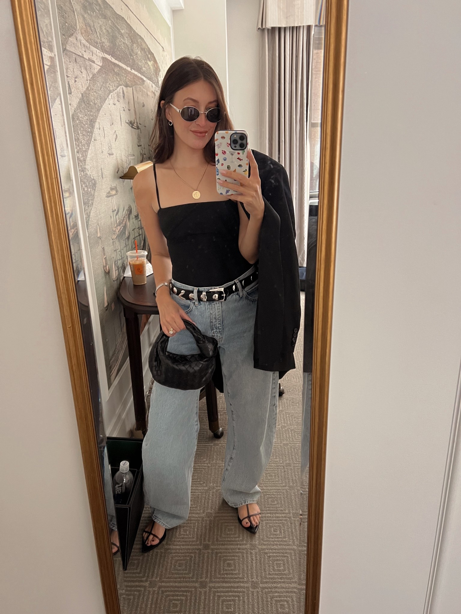 OOTD
top fits true to size 
Jeans true to size
Sandals true to size 
Studded belt, barrel leg jeans, bodysuit 

#LTKFindsUnder100