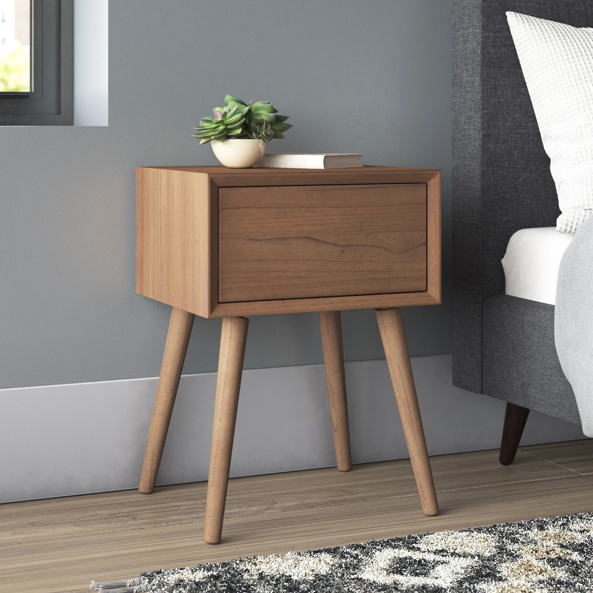 Fouts 1 - Drawer Nightstand in Newton Brown | Wayfair North America