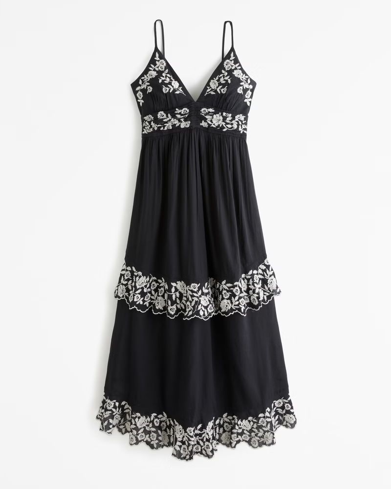 Embroidered Tiered Maxi Dress | Abercrombie & Fitch (US)