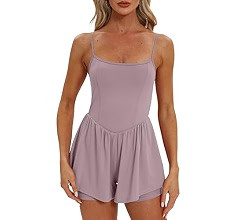Beaully Women's Summer Sleeveless Rompers Spaghetti Strap Double Lined Shorts Jumpsuit One Piece ... | Amazon (US)
