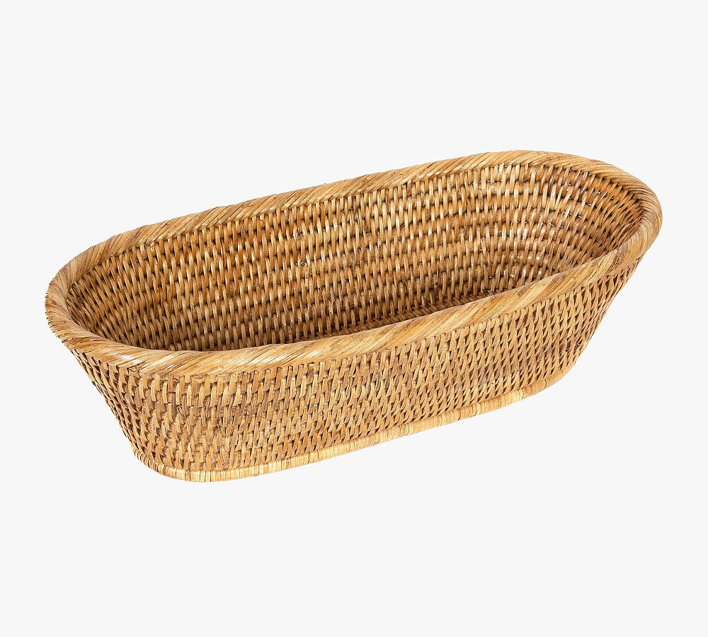 Tava Handwoven Rattan Bread Basket | Pottery Barn (US)