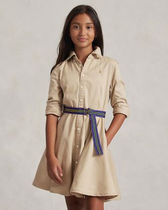 Girls' Chino Shirt Dress with Belt - Little Kid, Big Kid | Bloomingdale's (US)
