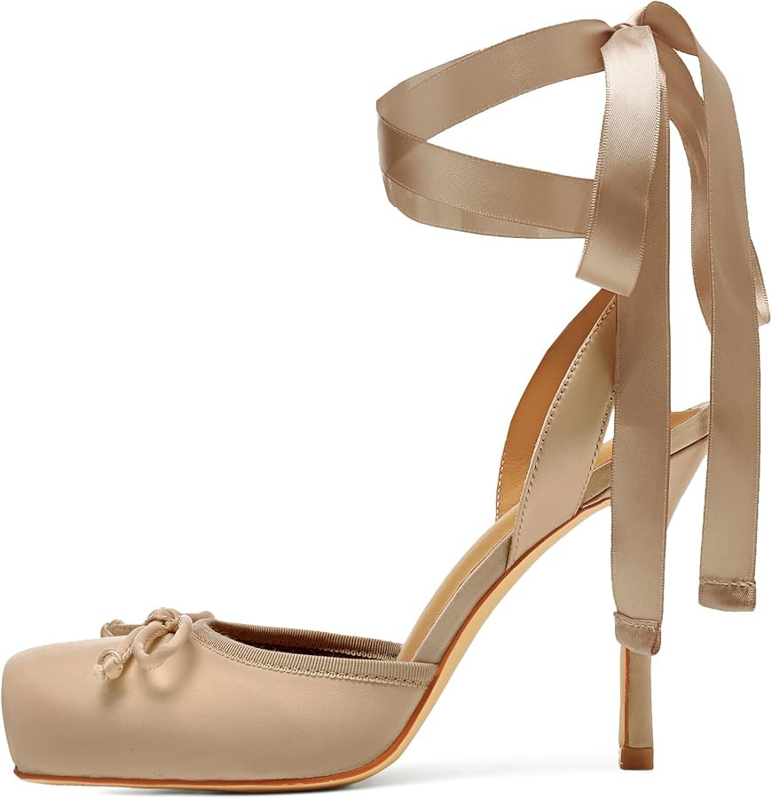 for Women Ballet Heels Ballerina Heels Mary Janes Pumps | Amazon (US)