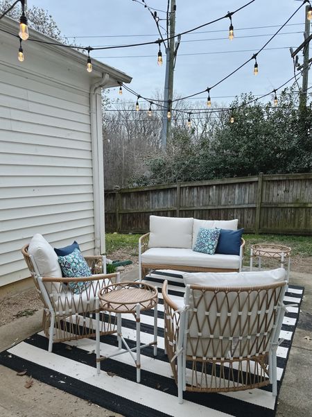 My first nice patio set and it’s so pretty! Reminds me of Serena and Lily on a budget. ✨

#LTKhome #LTKfindsunder100