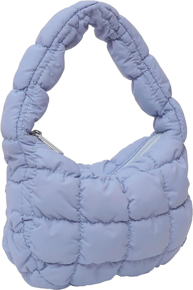 OWGSEE Small Quilted Tote Bag for Women, Soft Puffer Tote Bag Lightweight Designer Pleated Hobo B... | Amazon (US)