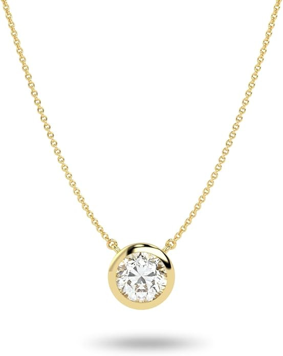 IGI Certified 1/4 to 3 Carat Lab Grown Diamond Round Solitaire Pendant Necklace for Women I 14k G... | Amazon (US)