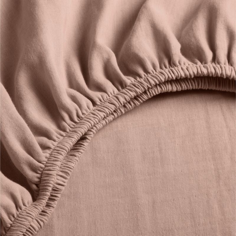 Supersoft Violet Rose 100% Organic Cotton Gauze Baby Crib Fitted Sheet | Crate & Barrel