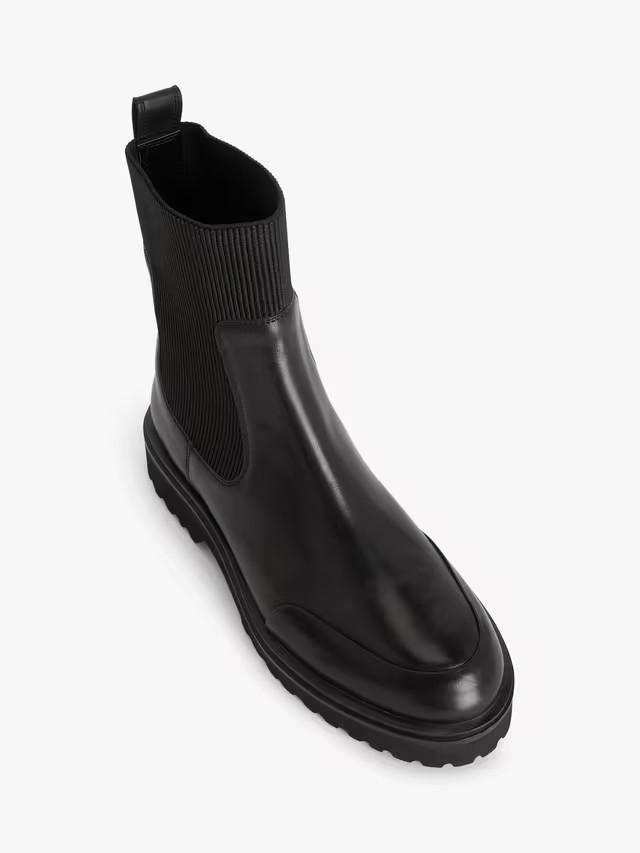 Purcie Leather Chelsea Boots, Black | John Lewis (UK)