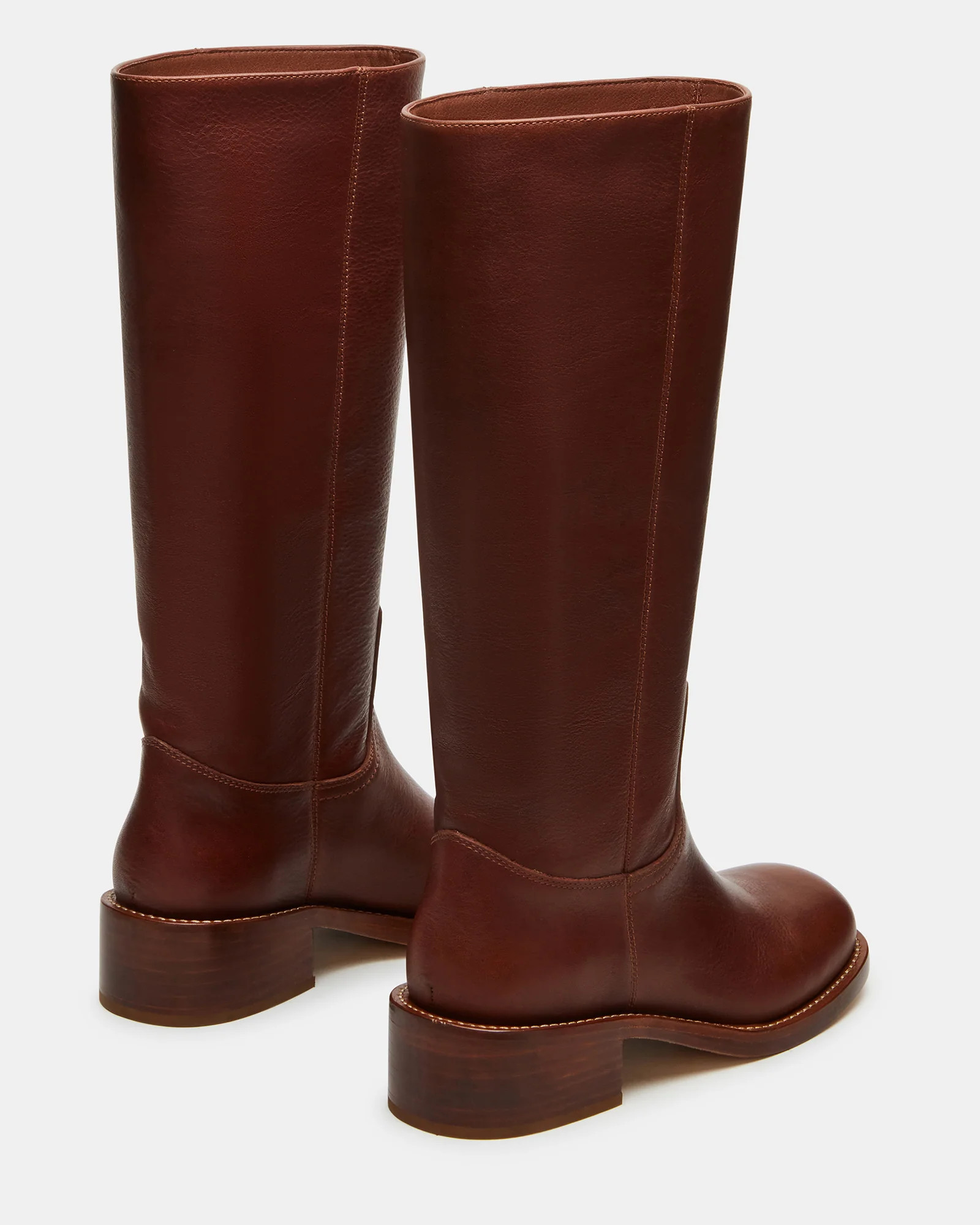 RIGGS Rust Leather Square-Toe Women's Boot | Steve Madden (US)
