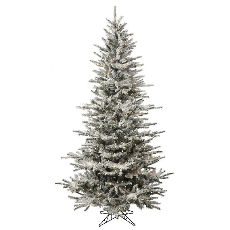 Pre-Lit White Spruce Artificial Christmas Tree | Wayfair North America