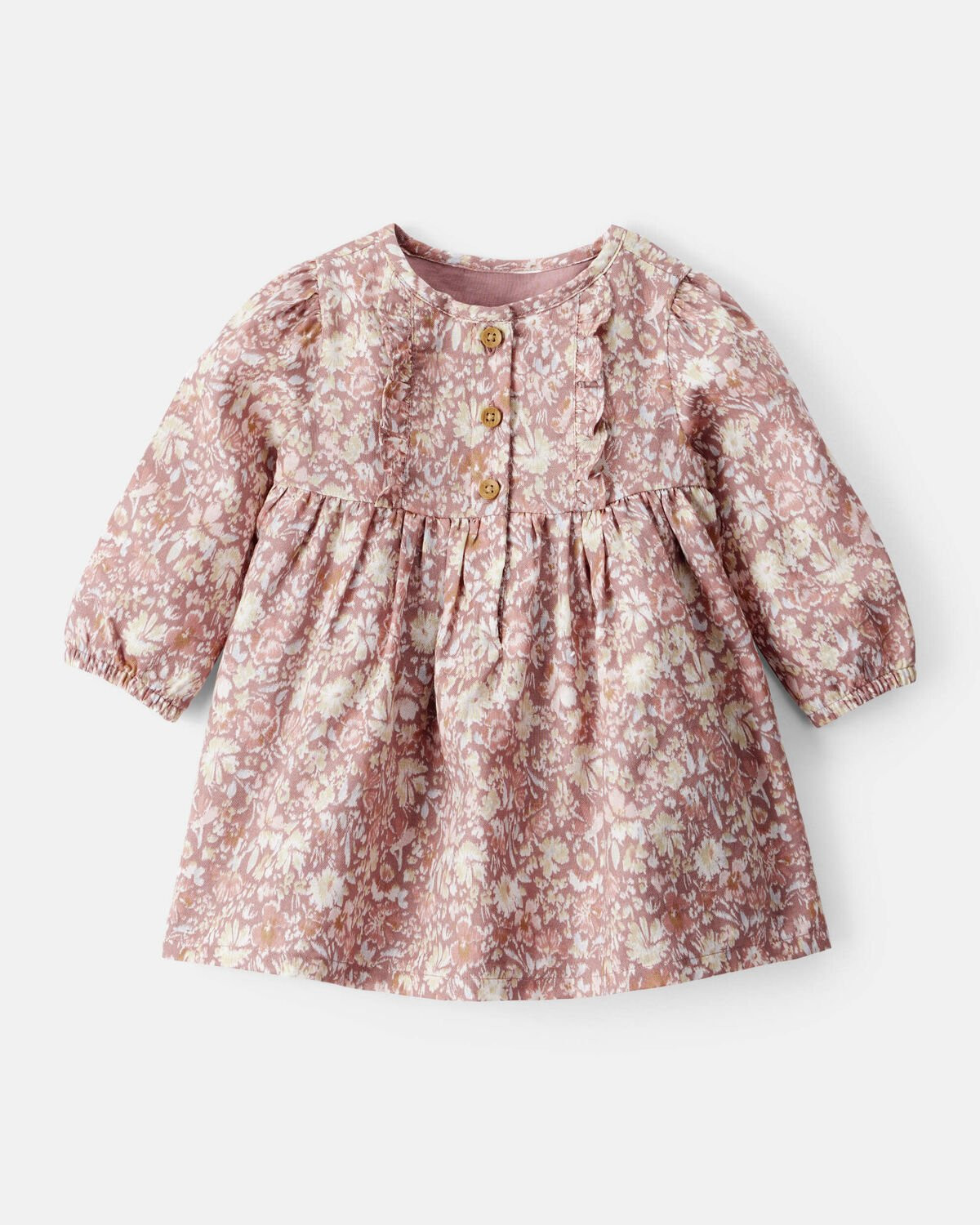 Baby Girl Floral Cotton Long-Sleeve Dress - Pink | Carter's Inc
